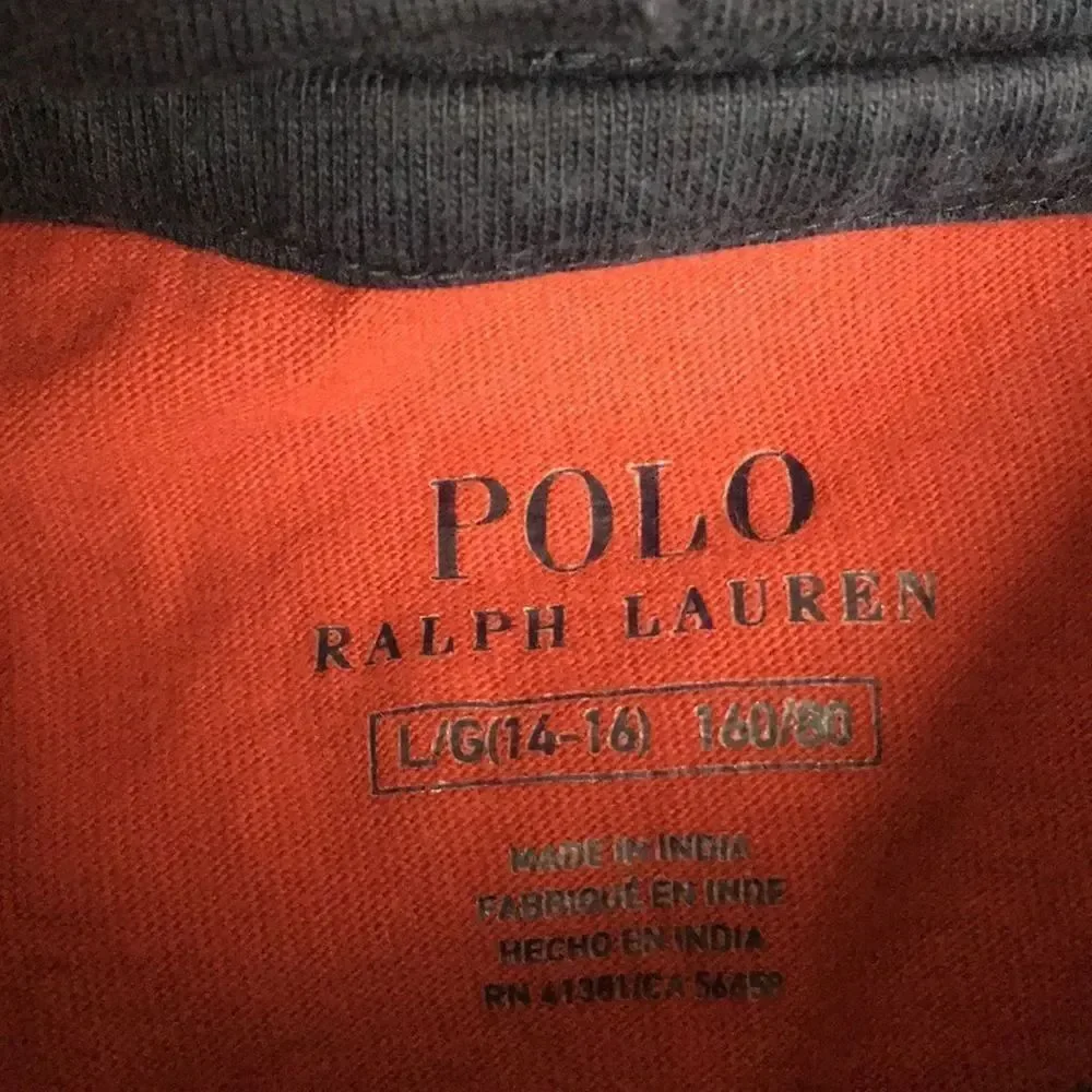 Polo by Ralph Lauren Boys Red and Blue Long Sleeve Hoodie Shirt Size XL (14-16)
